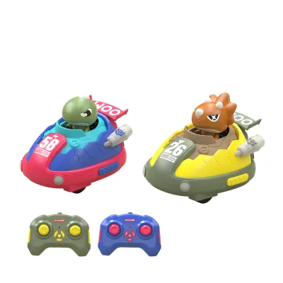 RC Dinosaur Bumper Car Bumper Dino 2 Players Radio Control Stunt Battle Catapult Vehicle Remote Control Drifting Car Toy