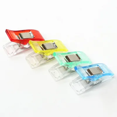 Cross-border hot-selling white and red plastic hemming sewing clip, axe clip, long tail, strong buckle, positioning clip