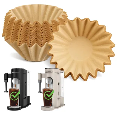 No Paper Taste Smooth Fast Flow Natural Unbleached Paper Disposable Coffee Paper Filters for Coffee Maker