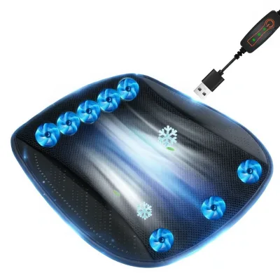 Summer Cool Waterproof Polyester Ventilated Breathable Heat-dissipating Multi-functional Car Seat Cushion with USB Fan