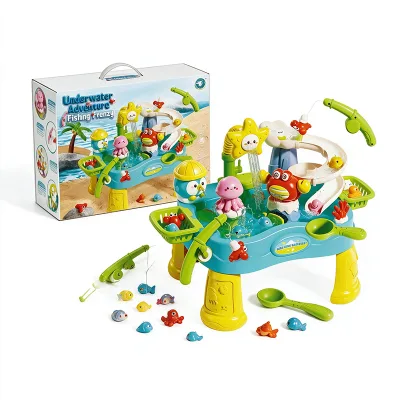 Electric Water Play Table Magnetic Fishing Multi-Slide Summer Sand Toy Children Educational Toys for Children