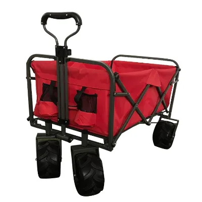 Outdoor Picnic Beach Camping Folding Wagon Heavy Duty 70kg Loading Capacity Trolley Cart