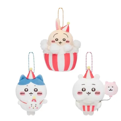Chiikawa Circus Series Plush Doll Toys Bear Hash Little Blue Bird Plush Keychains Toys Pendant Doll Bag Decorations