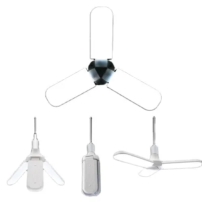 Multifunction E27 45w Adjustable Three Leaves Foldable Decorative Big Lighting Angel Fan Light Bulb Home Lighting Lamp