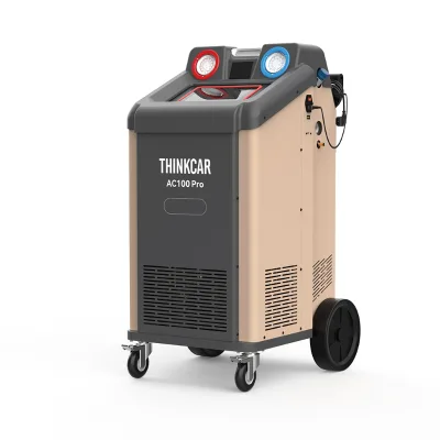 Professional Android OS 128L/min Fast Vacuum THINKCAR AC100 PRO V2.0 A/C Flushing Machine Recovery and Recharging of Refrigerant