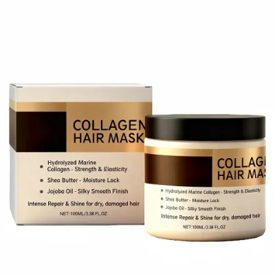 Custom Oem Hair Mask Damage Hair Repair Collagen Restoring Nourishing Hydrating Repair Smooth Hair Daily Use Collagen Hair Mask