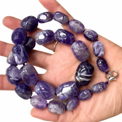Unisex Irregular Natural Gemstone Necklaces Different Materials for Choice Beads Size 18*25-10*14mm Length:Approx 40cm 1270756