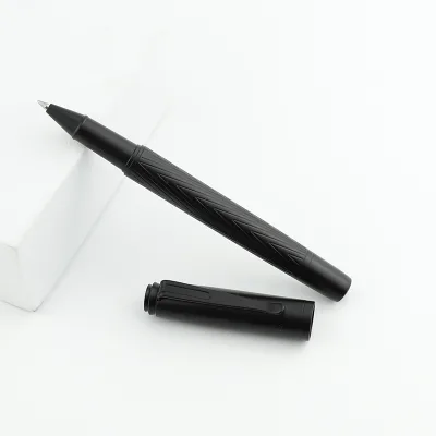 Premium Quality Black Metal Roller Pen with Custom Logo & Engraved Design 0.7 mm High Quality Office Pen
