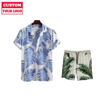 High Quality Ins Style Hawaii Thin Loose Casual Short-Sleeve Shirt Men's Printing Vintage Shirt