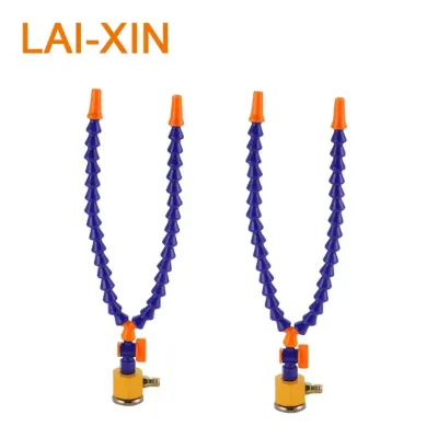 LAI-XIN Flexible Magnetic Base Coolant Pipe 1/4 3/8 1/2 Adjustable Plastic Cooling Tube for CNC Machine Lathe Milling Grinder