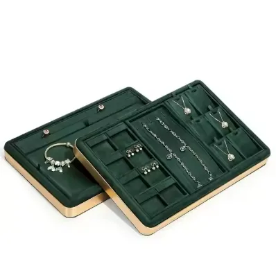 Green Metal Jewelry Display Tray for Necklace & Ring Storage and Viewing Tray New Accessory