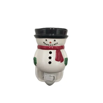 Wholesale Snowman Shape Electric Candle Warmer Ceramic USB Powered Scented Aroma Burner for Indoor/Outdoor Use