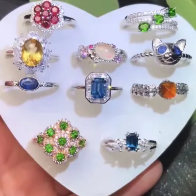 Hot Sale Boutique Design Handmade Jewel Rings Crystal Ornaments