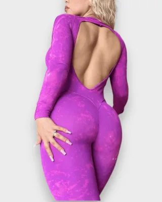 Backless Ribbed Jumpsuit