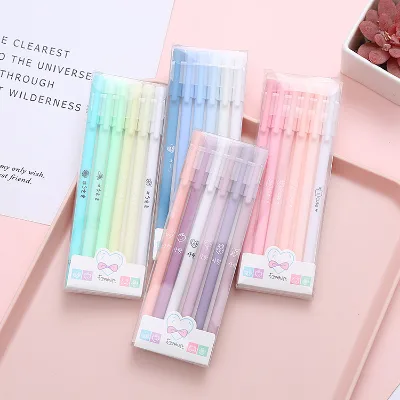 New Kids Wholesale Stationery Student Pen Set Neutral Ballpoint Candy Color 6-piece-set Gel Pen