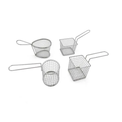 Stainless Steel Mesh Wire French Fry Chips Baskets Net Strainer Kitchen Cooking Tools