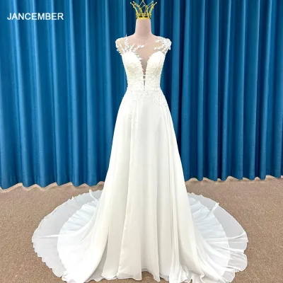 LSSM001 New Design Lace Bridal Fashion Elegant Plus Size Embroidery Wedding Dresses