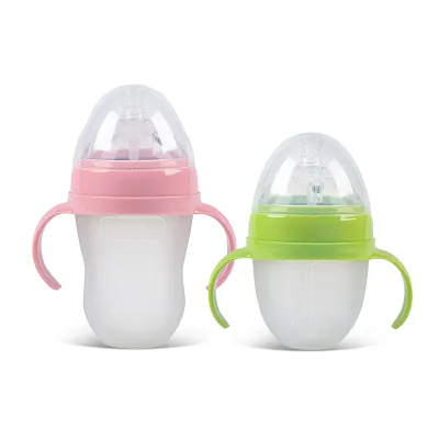 Custom Logo Anti Colic Silicone Newborn Baby Milk Drinking Biberones Feeding 5 OZ/ 8 OZ Nipple Water Bottle for Kids