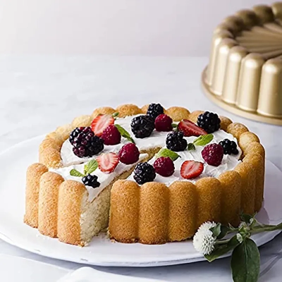 Hot Selling Pan Strawberry Shortcake Baking Pan Mary Ann/Ballerine Cakes Pan Sponge Flan Mold Round Silicone Charlotte Cake