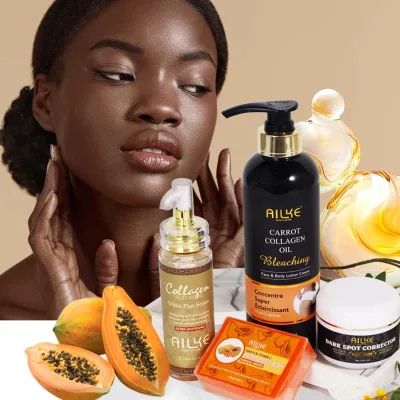 New Arrival Anti-Aging Skin Care Set Carrot Serum Lotion Cream for Whitening Dark Spot Removal Vitamin C Mineral Infused for