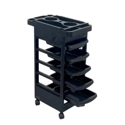 Professional Lockable Wheel Plastic Hair Roller Cart Utility Beauty Hair Salon Trolley