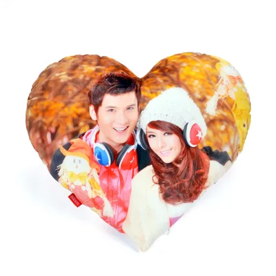 Dropshipping Gift Customized Photo Heart Shaped Pillow Plush Toy Doll, Cotton Plush Pillow, Decorative Pillow enterprise gift