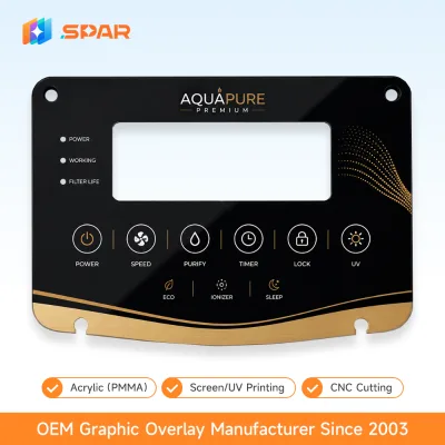 OEM Custom Acrylic Front Panel Factory Screen Printed CNC Cutting Control Panel for Home Appliance Equipment