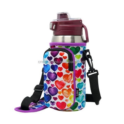 30Oz-40Oz Insulated Neoprene Waterproof Shockproof Sports Adjustable Shoulder Strap Water Bottle Holder Sleeve with Pocket