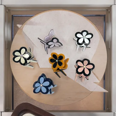 DOWELL Support ODM/OEM Fashion Accessories Jedai Fuzzy Hair Claw Flower Mini Size Acetate Hair Claw