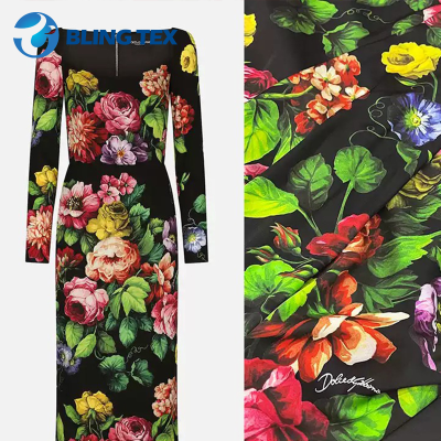 Luxury Lurex Silk satin  Printed Fabric Shimmery 100 Percent Mulberry Silk for Evening Gowns Scarves 16MM to 19MM