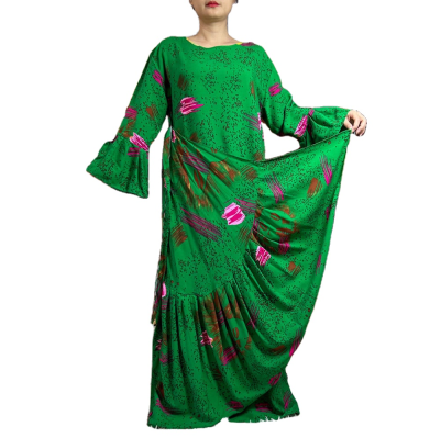 Lisami Fashion African Free Size Soft Rayon Cotton Prints Abaya