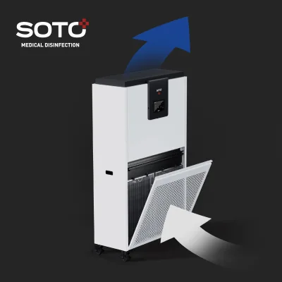 SOTO PG Floor-standing Medical Air Purifier UVC Light HEPA Activated Carbon Filters 1-Year Warranty Worldwide Voltage Commercial