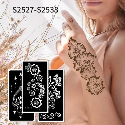 Wholesale OEM PVC Reusable Temporary Finger Hand Tattoo Stencil Hand Foot Makeup Waterproof DIY Body Art Fake Temporary Tattoo