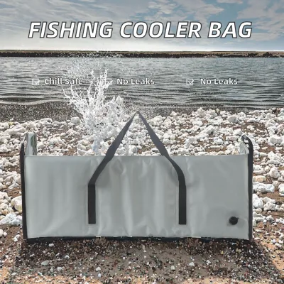 TPU Insulated 24L Foldable Fishing Cooler Bag Waterproof LeakProof Thick Fresh-Keeping Soft Refrigerator Sea Rock Fishing Iced