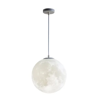 Home Decorate Moon Pendant Lamp 3D Printing Ceiling Moon Light Chandeliers with Led Light Bulbs Multicolored Light