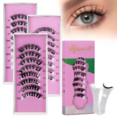 No Glue No Liner Quantum Magnetic Lashes with Applicator New Stock Travel Reusable Magnetic Clip Eye Lashes Kit