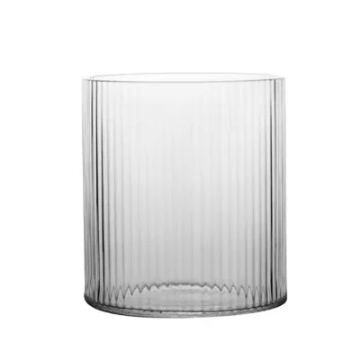 Japanese Creative Simple Style High Temperature Resistant Vertical Grain Glass Coffee Cup
