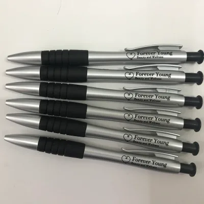 Hot Sale Silver Ballpen Cheap Simple Pen Promotion Gift Ballpoint Pen Custom Logo Printed Hotel Plastic Gourd Ball Pen
