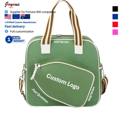 Hot Selling Two Paddles Cover Pocket External Ball Bag Adjustable Shoulder Strap Fence Hook Tote Pickleball Bag