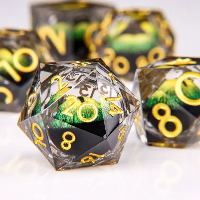 Factory Wholesale DND 55MM D20 Dice Resin Jumbo Polyhedral D2 with Unique Eye Design Glow Large Role-Playing Game Dice