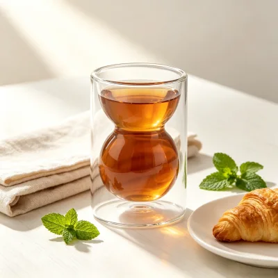 140ml Double Wall Borosilicate Red Tea Glass with Creative Shape for Turkish Arabic Red Tea, Majlis Drinkware & Eid Gift