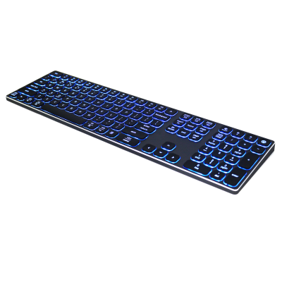 Full Size Slim Multi-devices 110 Keys Keyboards Rechargeable bluetooth Wireless Backlit Aluminum Keyboard