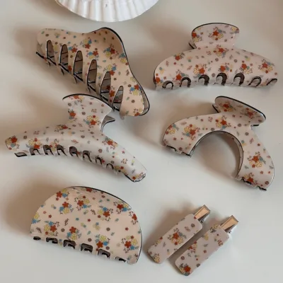 Floral Acetate Hair Claw for Women Premium Jaw Clip for High Ponytail & Bun Large Capacity Hair Accessories