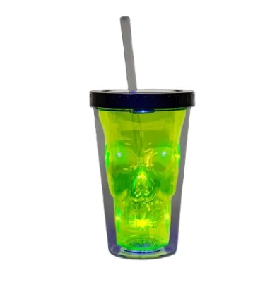 Hot Selling Flashing LED Neon Skeleton Cup Light up Skeleton Bottle for Halloween Party