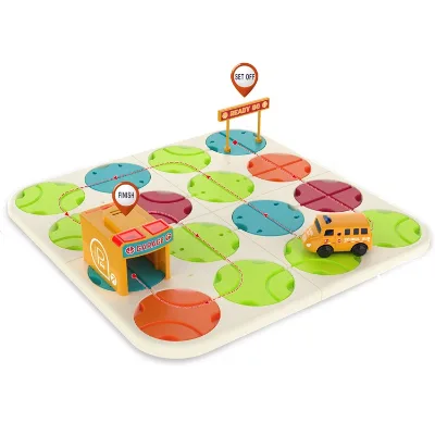 Kid Track Toy Educational Maze Games Toys Slot Race Track With Light Music DIY Track Maze Kids Toys