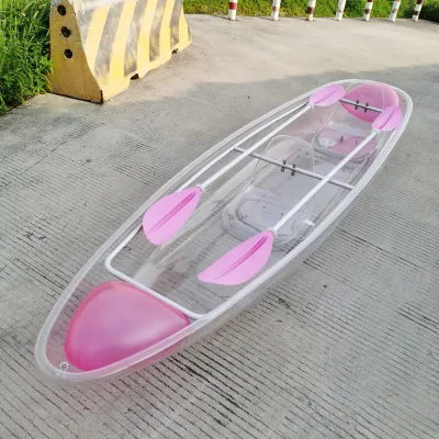Popular 11ft Transaprent Kayaks Clear Bottom Kayak Sit In Transparent Canoe Kayak for 2 Person