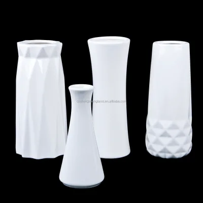 Modern White Art Deco Design Handmade Eco-Friendly AB Grade Ceramic Tabletop Vase Home Decor Wedding Easter Tableware Reasonable