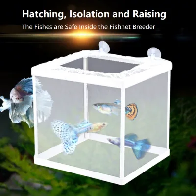 Jeneca Pet Fish Separation Box Aquarium Fishnet Breeder Foldaway Rectangle Plastic Durable Eco-Friendly for Living Room Patio