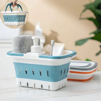 Foldable Collapsible Handled Laundry Basket Ellipse Oval Tub- Portable Washing Tub Space Saving Laundry Containers