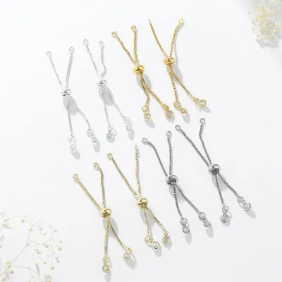 Adjustable Bracelet Slider Extender Box Chains 14k Gold Filled Tail Chain Extension